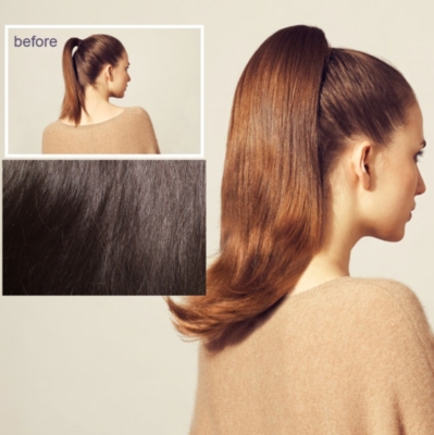 HERSHESONS Long slightly layered smooth ponytail