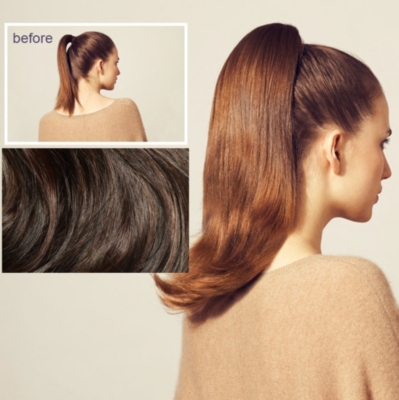 HERSHESONS Long slightly layered smooth ponytail