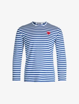 COMME DES GARCONS PLAY: Striped cotton-jersey top