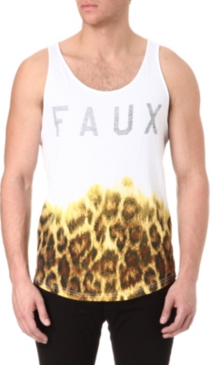 FRIEND OR FAUX Graded leopard-print vest
