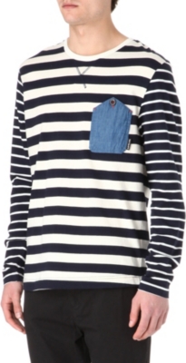 TWO SQUARE Multi-striped long-sleeved top