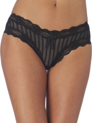 ELLE MACPHERSON INTIMATES Sheer Ribbons thong (Black