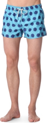 OILER & BOILER Shortie Tuckernuck polka dot-print swim shorts