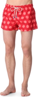 OILER & BOILER Shortie Tuckernuck polka dot-print swim shorts