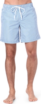 SUNDEK Fixed-waist gingham-check swim shorts