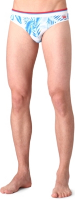 DIESEL Leaf-print swimming trunks