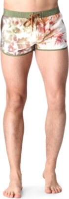 DIESEL Leaf print swim shorts