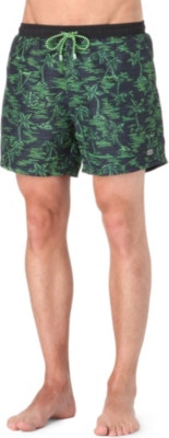 HUGO BOSS Piranha palm tree-print swim shorts