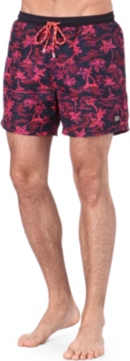 HUGO BOSS Piranha palm tree-print swim shorts