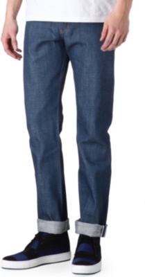 NAKED AND FAMOUS DENIM Royalcast broken-twill tapered jeans