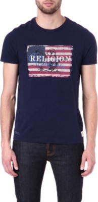 TRUE RELIGION Buddha flag t-shirt