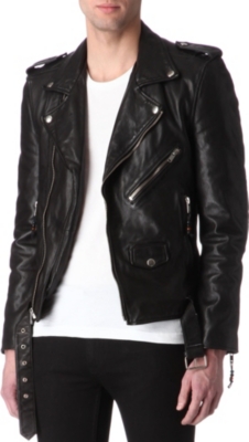 BLK DNM Slim-fit leather biker jacket
