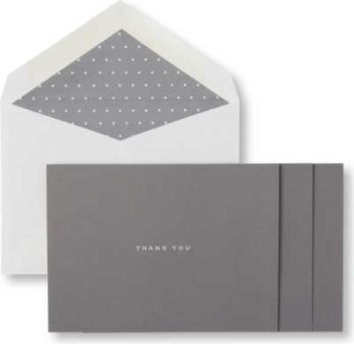 WILLIAM ARTHUR Grey Dot set of ten thank you notecards