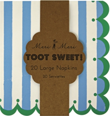 MERI MERI Toot Sweet pack of 20 striped napkins