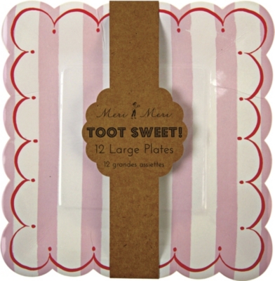 MERI MERI Toot Sweet pack of 12 large paper plates