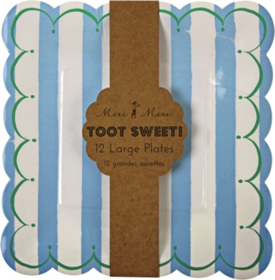 MERI MERI Toot Sweet pack of 12 large paper plates