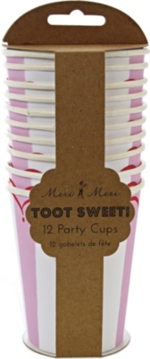 MERI MERI Toot Sweet pack of 12 paper cups
