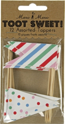 MERI MERI Toot Sweet pack of 12 assorted food toppers