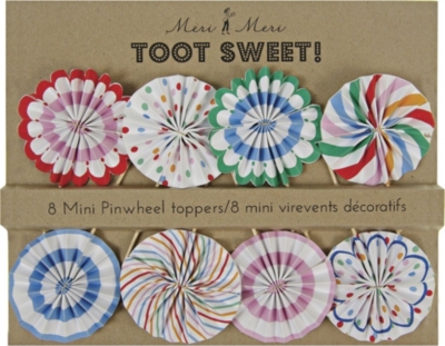 MERI MERI Toot Sweet set of eight mini pinwheel toppers