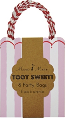 MERI MERI Toot Sweet pack of eight pink party bags