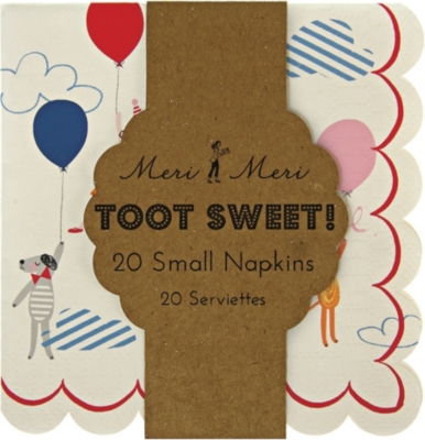 MERI MERI Toot Sweet pack of 20 small children's napkins