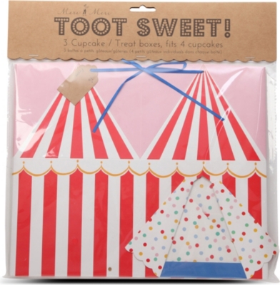 MERI MERI Toot Sweet set of three large cupcake boxes