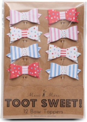 MERI MERI Toot Sweet set of 12 bow cake toppers