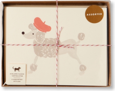 RIFLE PAPER Set of 8 Girly Dog Notelets