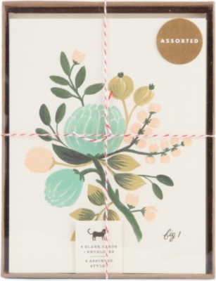 RIFLE PAPER Blue Floral assorted blank notecards