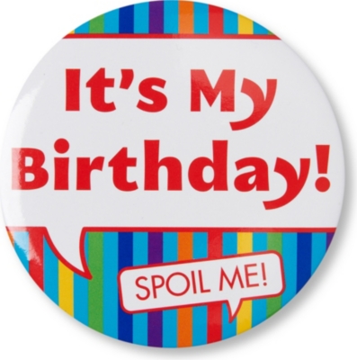 TALKING TABLES Big Birthday badge