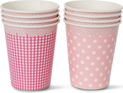 TALKING TABLES Pink cups pack of eight