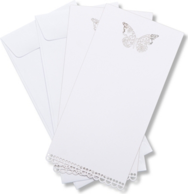 TALKING TABLES Butterfly wedding invitations and envelopes set of ten
