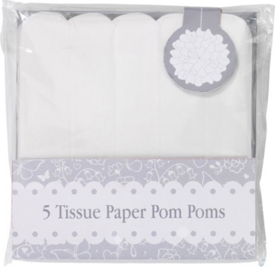 TALKING TABLES White tissue pom pom kit pack of five
