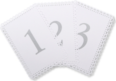 TALKING TABLES Wedding table number cards