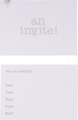 TALKING TABLES Invitations and envelopes pack of ten