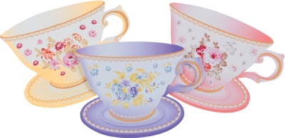 TALKING TABLES Floral teacup invitations pack of twelve