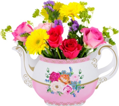 TALKING TABLES Floral teapot vase