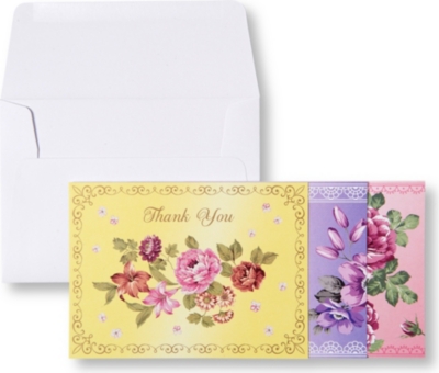 TALKING TABLES Floral set of 12 thank you cards