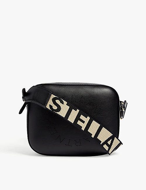 STELLA MCCARTNEY: Logo mini faux-leather cross-body camera bag