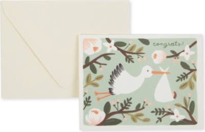 RIFLE PAPER Congrats stork card