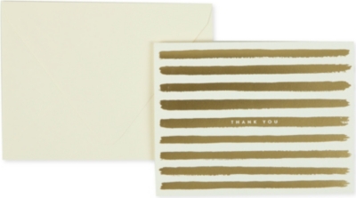 RIFLE PAPER Gold painted stripe thank you card