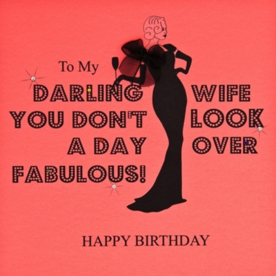 FIVE DOLLAR SHAKE Darling Wife Happy birthday card