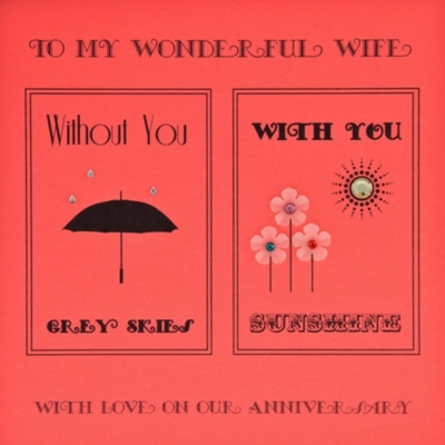 FIVE DOLLAR SHAKE Wife with you without you anniversary card