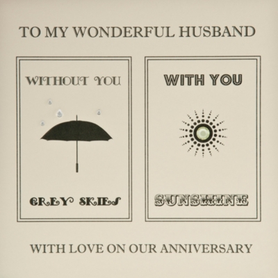 FIVE DOLLAR SHAKE Husband with you without you anniversary card