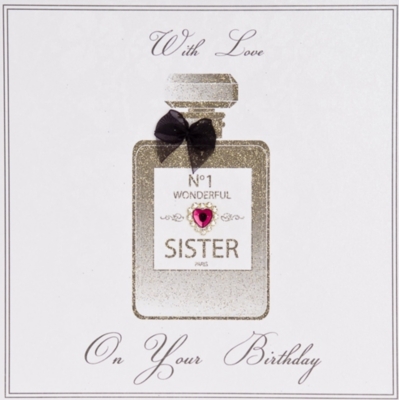 FIVE DOLLAR SHAKE No.1 Wonderful Sister perfume bottle birthday card