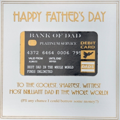 FIVE DOLLAR SHAKE Bank Of Dad Father's Day card