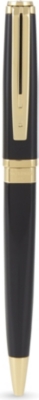 WATERMAN Exception slim black lacquer gold trim ball pen