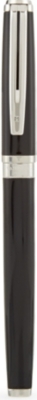 WATERMAN Exception Slim black lacquer silver trim medium nib fountain pen
