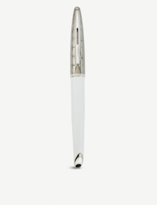 WATERMAN Carene Contemporary white chrome trim medium nib fountain pen
