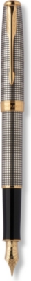 PARKER Parker Sonnet Sterling Silver Cisele gold trim medium nib fountain pen